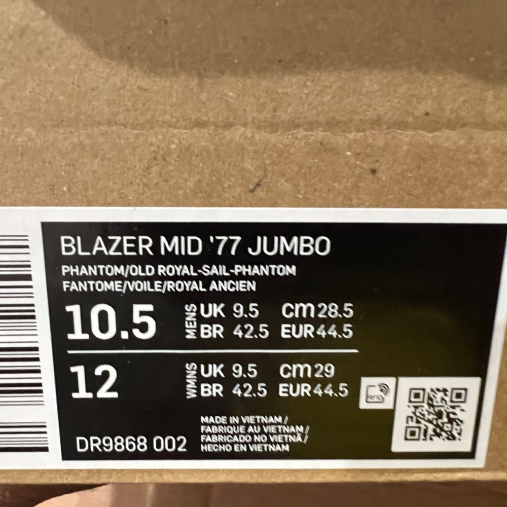 Nike Blazer Mid '77 Jumbo - Men's NIB - Phantom/Old Royal Sail Phantom - Picture 5 of 5